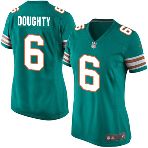 Women's Limited Brandon Doughty Nike Jersey Aqua Green Alternate - #6 NFL Miami Dolphins